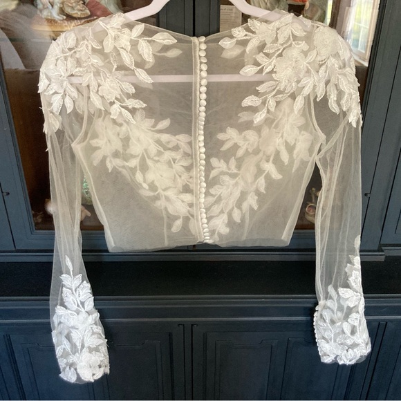 Dresses | Wedding Dress Leaf Lace Topper Bolero | Poshmark